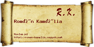 Román Kamélia névjegykártya